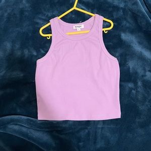 basic purple crop tank